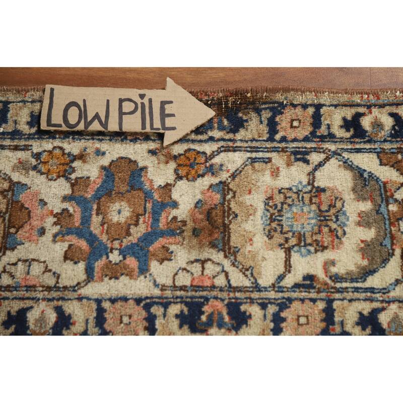 Vegetable Dye Tabriz Persian Vintage Rug Handmade Orange Wool Carpet - 6'10" x 10'5"
