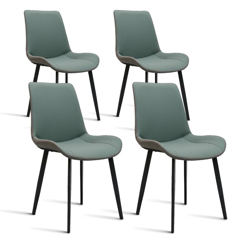 Dark Green Upholstered Armless Chair Set of 4 Dining Chair Side Chair Office Chair Lounge Chair Reception Chair