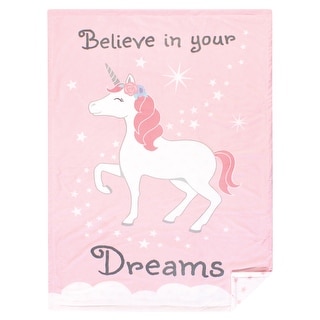 Hudson Baby Infant Girl Plush Mink Blanket, Unicorn Dreams, One Size - Unicorn Dreams - One Size