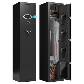 9-11 Gun Rifle Safe Cabinet for Home Rifle and Pistols with Adjustable ...