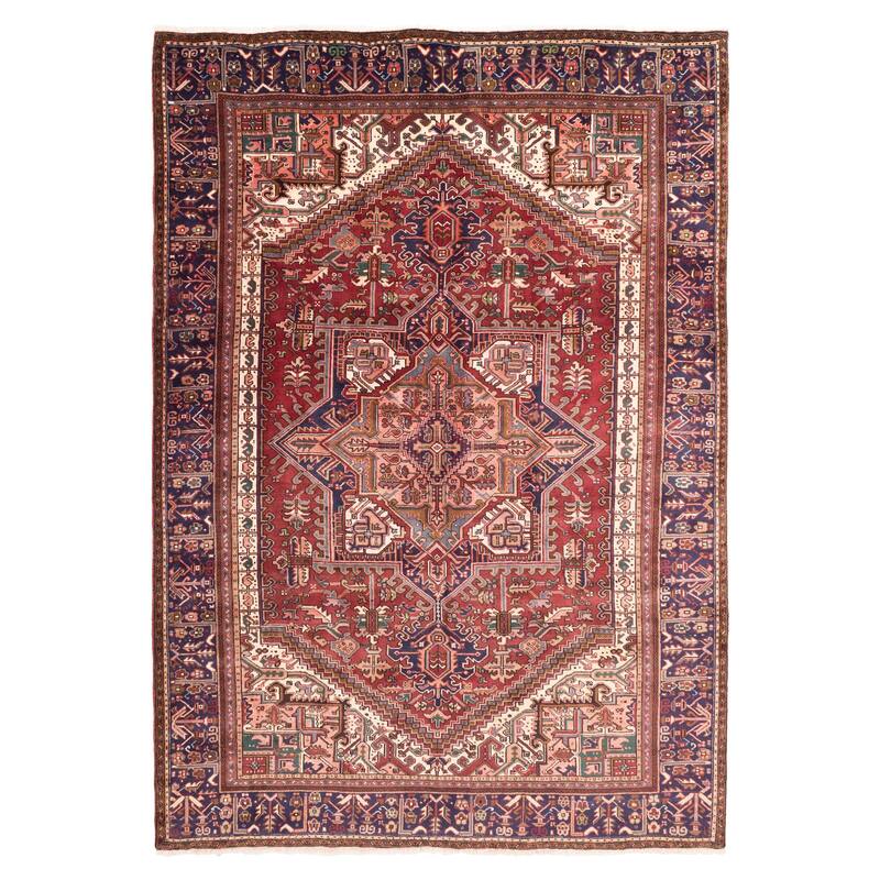 ECARPETGALLERY Hand-knotted Sarabi Dark Red Wool Rug - 8'0 x 11'5