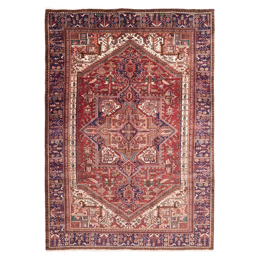 ECARPETGALLERY Hand-knotted Sarabi Dark Red Wool Rug - 8'0 x 11'5