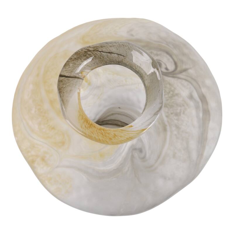 Glass Decorative Vase Contemporary Swirl Flower Pattern Centerpiece