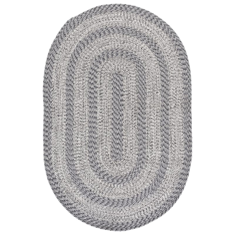 SAFAVIEH Handmade Braided Fatimah Washable Indoor/Outdoor Rug - Weather Resistant & Easy Cleaning - Grey - 5' x 8' Oval