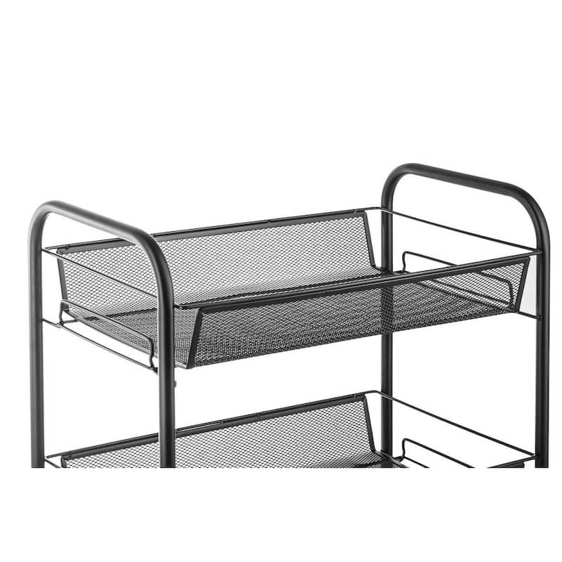 3-Tier Rolling Kitchen Trolley Cart Island Wire Rack Shelf