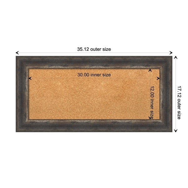 dimension image slide 8 of 10, Bark Rustic Framed Cork Bulletin Memo Board