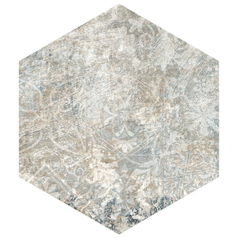 Merola Tile Tivoli Hex Tapestry 5-1/2" x 6-1/4" Porcelain Floor and Wall Tile