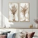 preview thumbnail 16 of 16, Beige White Boho Plant Chic I - Boho Feather Framed Wall Art Set Of 2 - Traditional Wall Art Decor 2 Pieces 24 in. W x 28 in. H - Wood - Maple