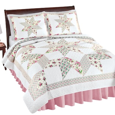 Ellie Rose Design Star Pattern Vermicelli Stitching Quilt