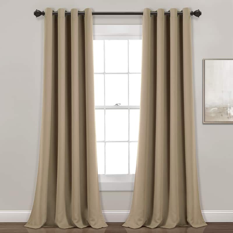 Lush Decor Insulated Grommet Blackout Curtain Panel Pair - 52"W x 84"L - Mocha