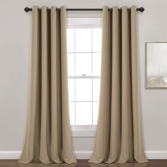 Lush Decor Insulated Grommet Blackout Curtain Panel Pair - 84 Inches - Mocha