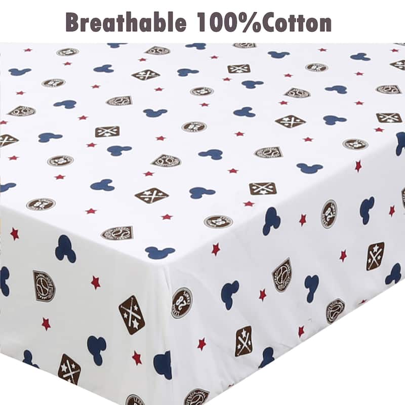 Unisex Multi-color Cotton Toddler/Baby Crib Child Fitted Sheet Set (Pack of 3) - N/A