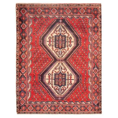 ECARPETGALLERY Hand-knotted Melis Vintage Red Wool Rug - 4'9 x 6'4