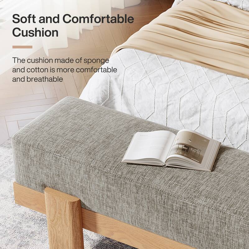 Upholstered Entryway Bench, Modern Shoe Bench, End of Bed Stool Accent Seat for Bedroom, Entrance, Living Room