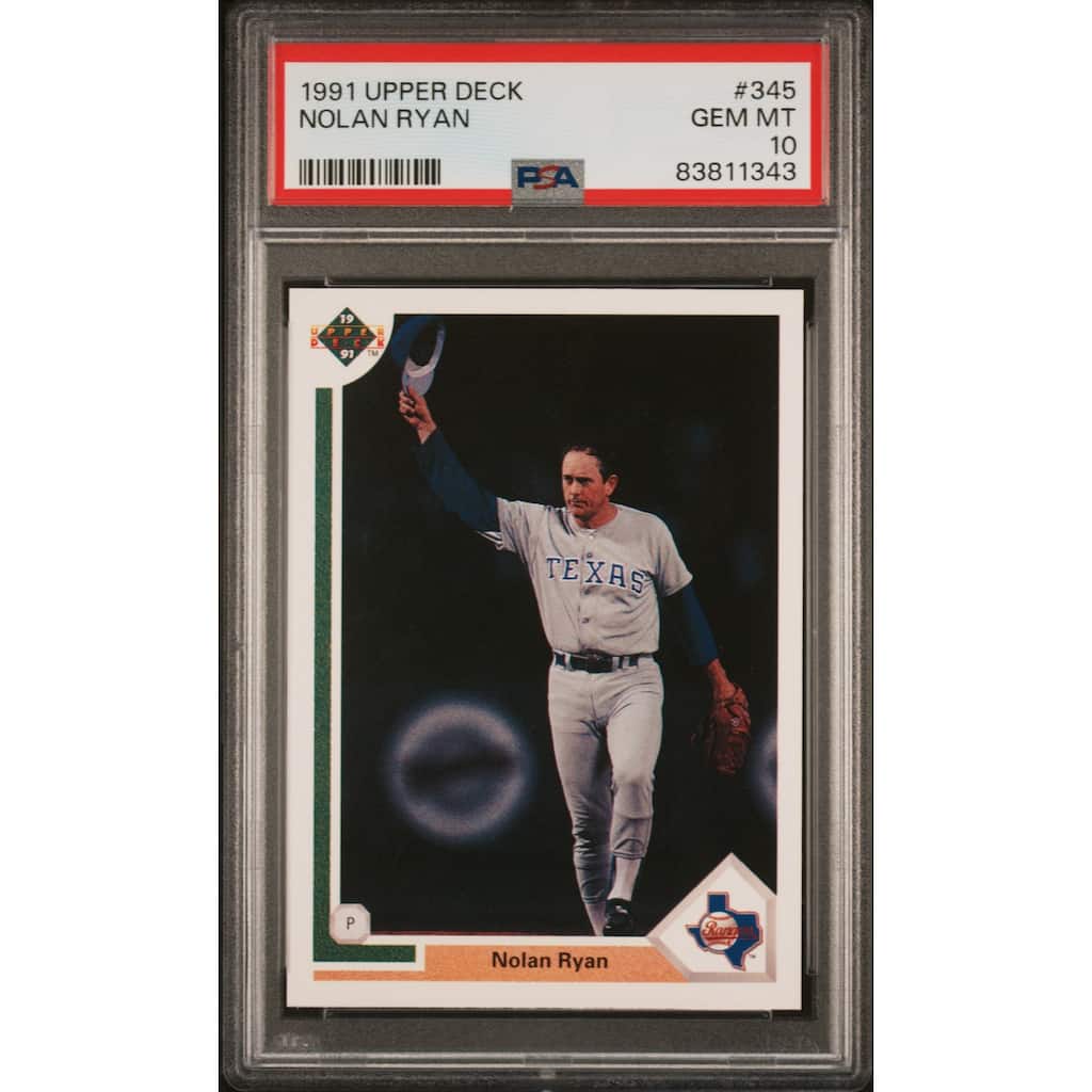 Nolan Ryan 1991 Upper Deck Baseball Card #345 Graded PSA 10 - 8'6" x 11'6"