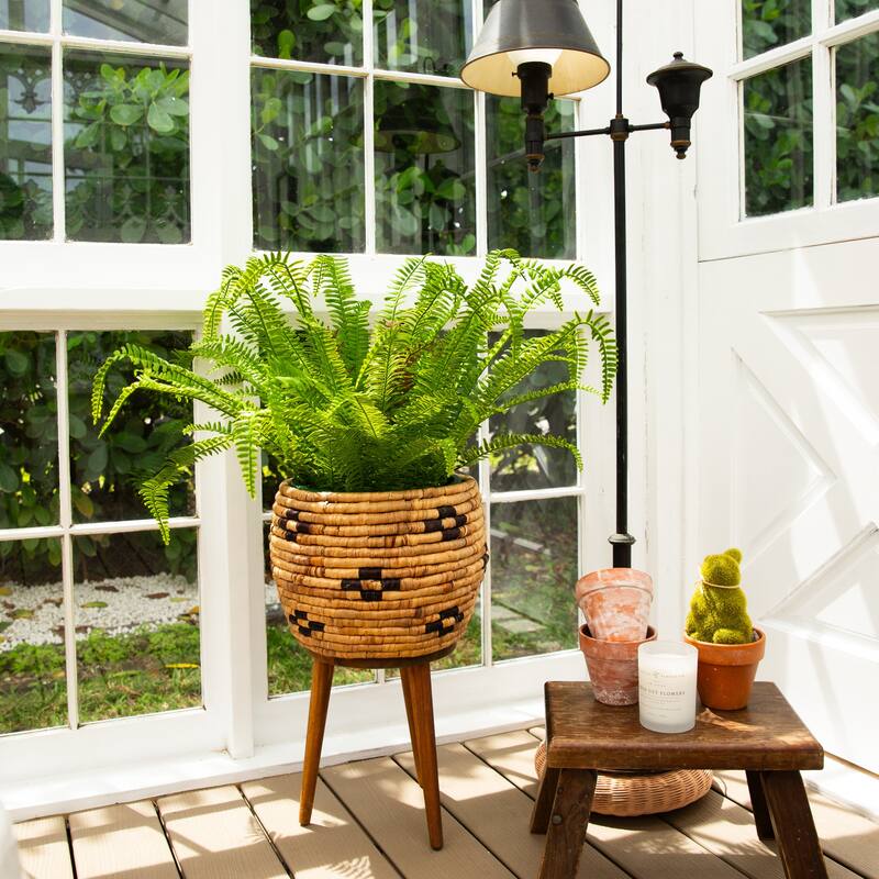 27-in UV Resistant Artificial Boston Fern Plant (Indoor/Outdoor) - Green