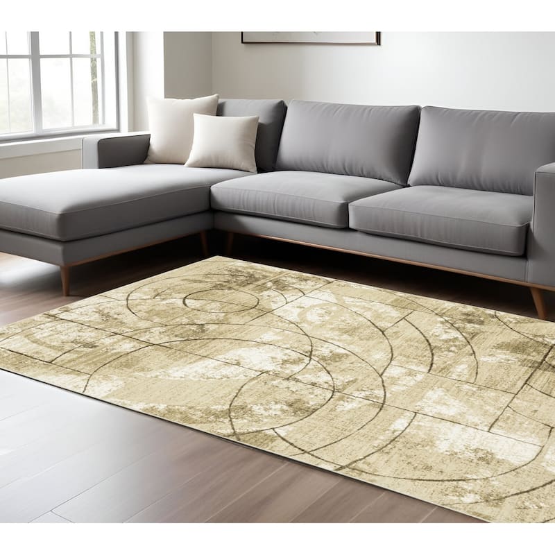 HomeRootsGeometric Modern Rectangle Area Rug - 133.86' X '94.49' X '0.39
