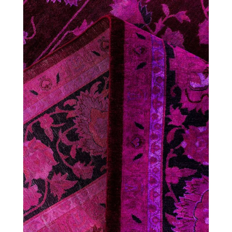 Overdyed, One-of-a-Kind Hand-Knotted Area Rug - Pink - 9' 2" x 12' 2"