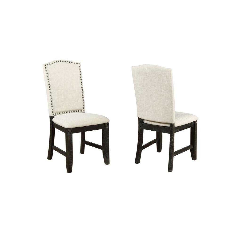 Best Quality Furniture Rustic Dark Oak Dining Chair (Set of 2)