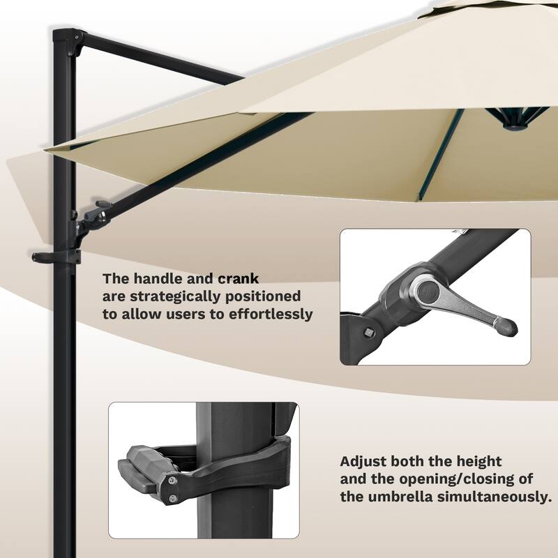 Patiowell 10FT Patio Umbrella with Push Button Tilt and Crank, Outdoor Umbrella, Multiple Colors