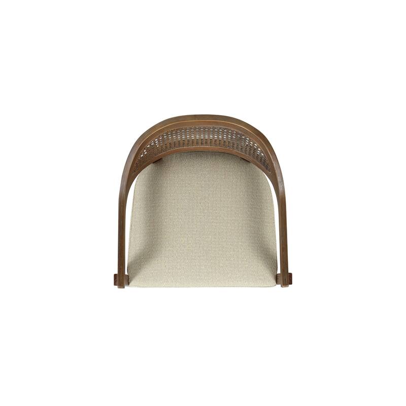 Americana Mid-Century Modern 30.5" Cane Back Bar Stool, Jet Black