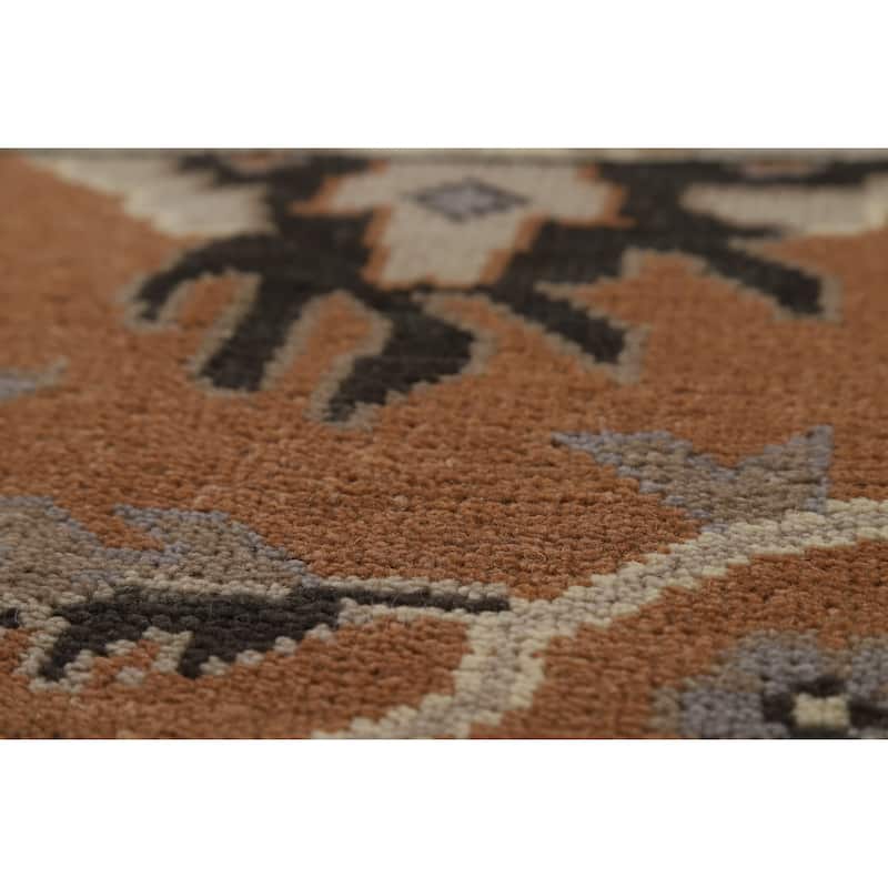 Transitional Oushak Indian Area Rug Handmade Wool Carpet - 8'2"x 9'10"