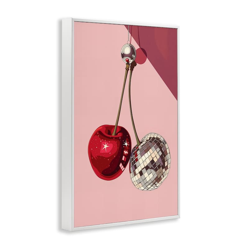 Stupell Dazzling Disco Cherries Framed Giclee Art Design By LSR Design Studio