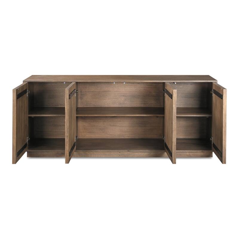 NADAAL STUDIOS Evadne, Sideboard With Solid Mango Wood, Deep Brown - 72"W x18"D x30"H