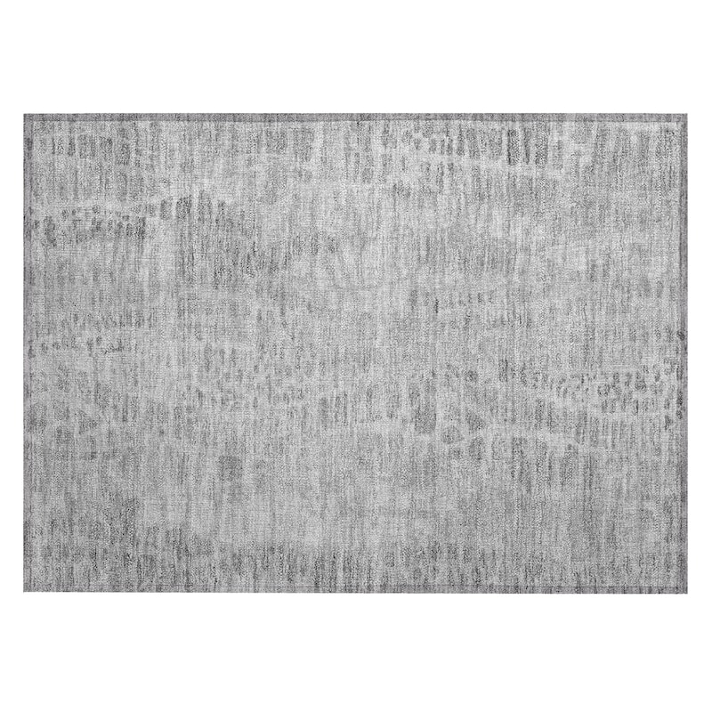 Machine Washable Indoor/ Outdoor Modern Imprints Chantille Rug