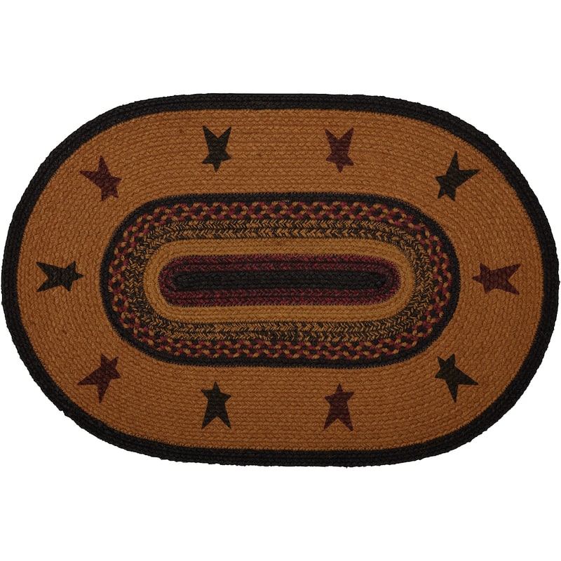 Heritage Farms Star Jute Rug Oval w/ Pad 20x30 - 20" x 30"