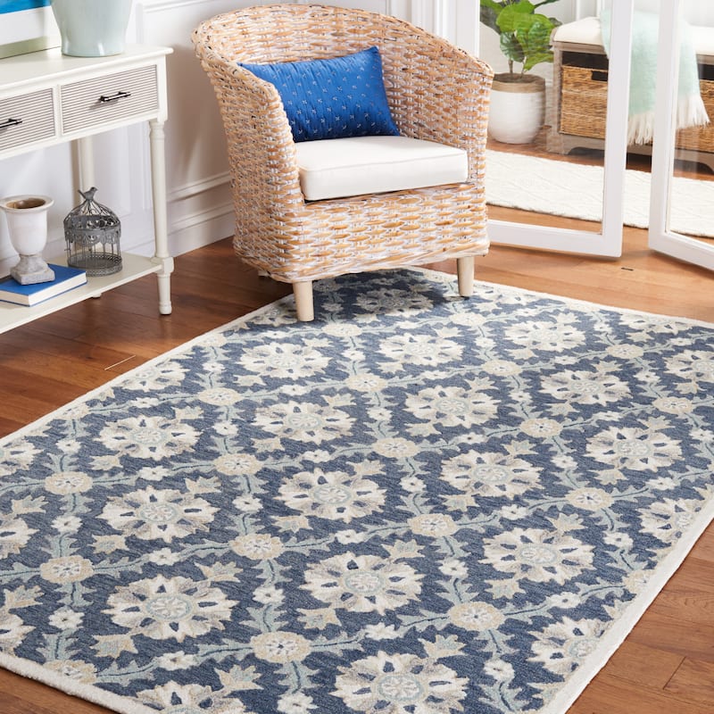 Martha Stewart by SAFAVIEH Handmade Morvyn Wool Rug - 3' x 5' - Blue/Ivory