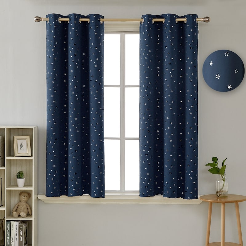 Deconovo Room Darkening Silver Star Curtains 2 Panel