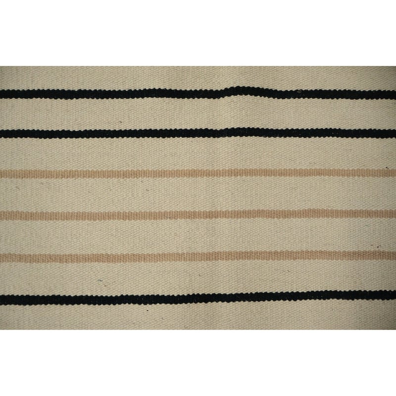 Hand Woven Oriental 100% Wool Carpet Southwestern Modern Beige & Ivories Kilim Area Rug - 5' 10'' X 4' 2''