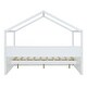 preview thumbnail 23 of 34, Wooden House Headboard Bed Frame w/ Shelves & Mini-cabinet, Unisex
