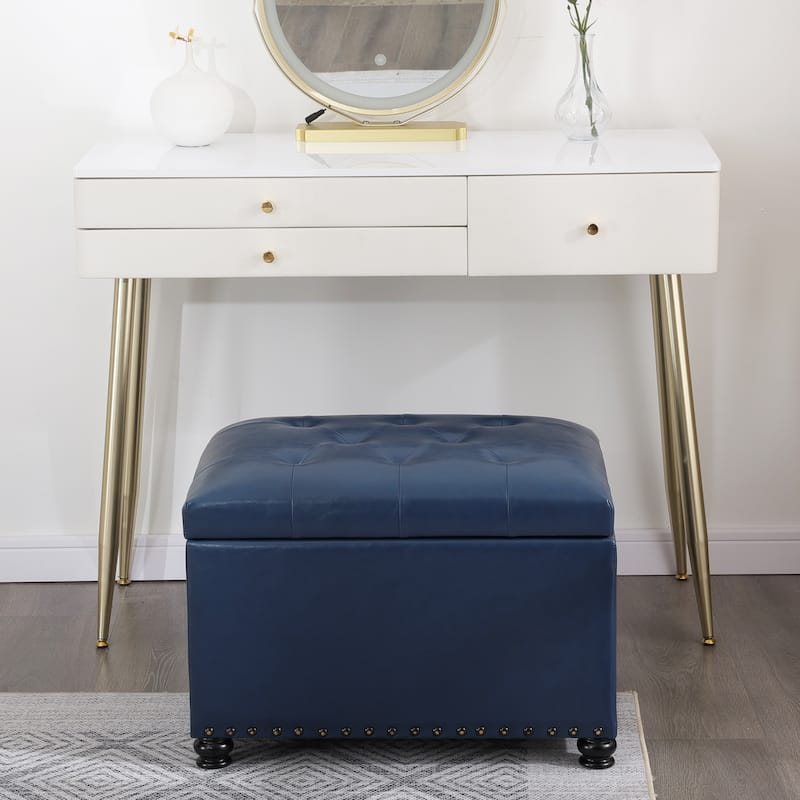 Adeco High End Classy Tufted Storage Ottoman Bench Footstool