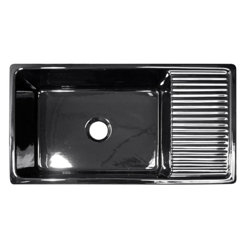 Whitehaus Collection Fireclay Quatro Alcove Sink - Black