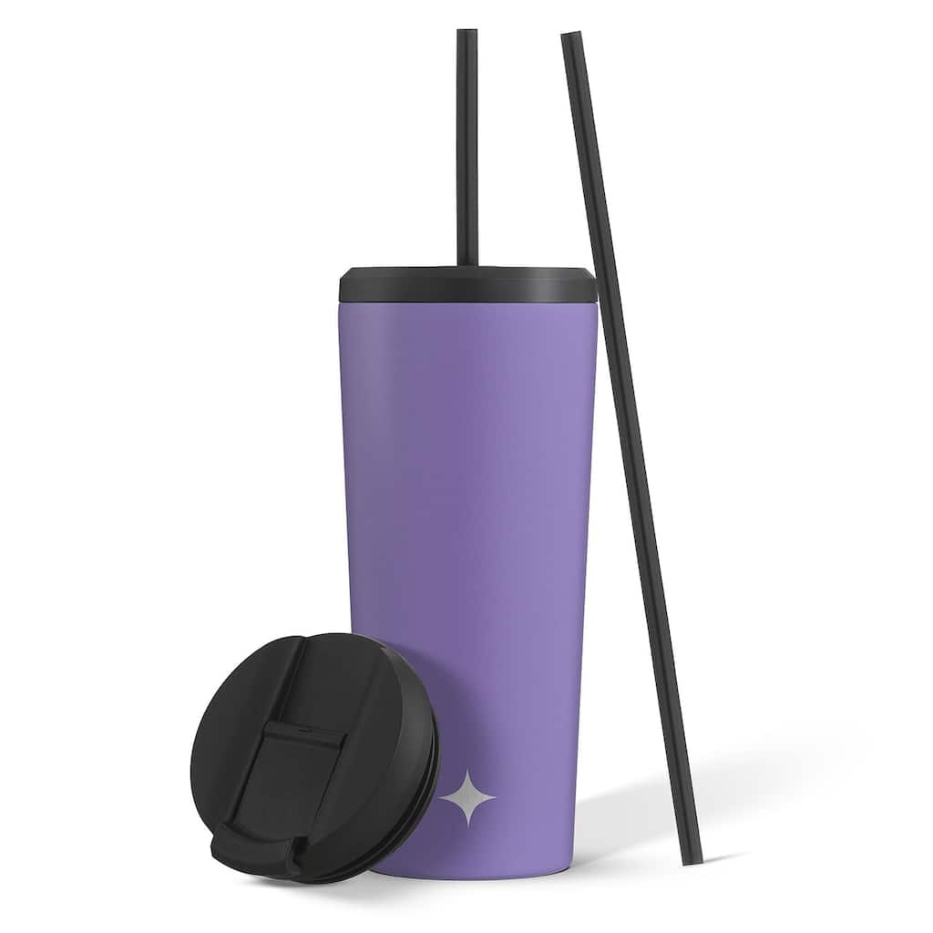 JoyJolt Vacuum Insulated Stainless Steel Tumbler Bottle with Flip Lid and Straw - 24 oz - 24 oz