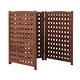 preview thumbnail 1 of 36, 3-Panel Outdoor Air Conditioner Fence Screen, Outside Wood Privacy Fence, 32" W x 38" H Brown