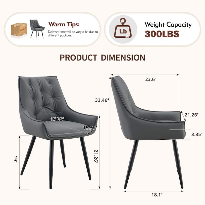 Faux Leather Dining Chairs Set of 4, Modern Upholstered Side Chairs with Gold Mesh Accents and Metal Legs