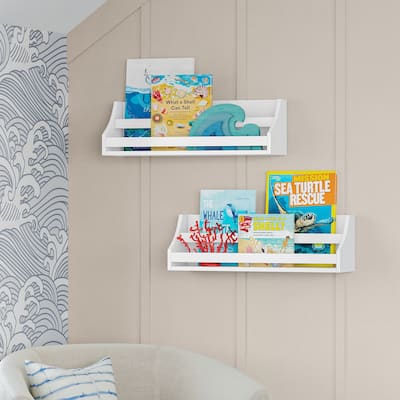 RiverRidge Kids Book Nook Toddler Bookshelf Set for Living Room and Playroom Storage - 2pc- White
