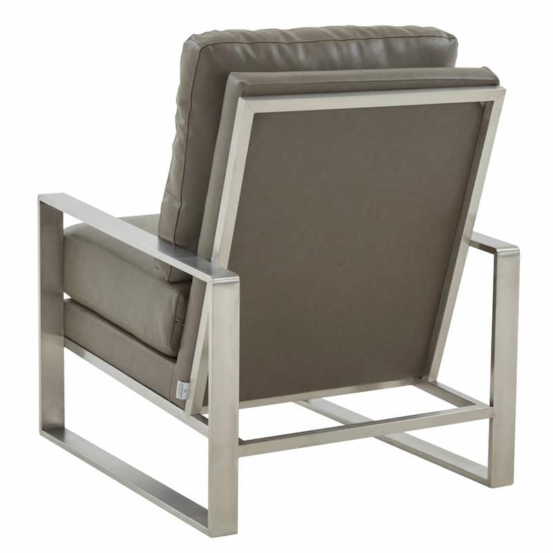Jefferson Modern Velvet Accent Chair with Brushed Silver Frame, Plush Cushions, and Scratch-Resistant for Home or Office - 29.2