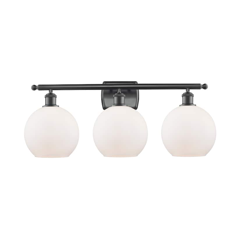 Innovations Lighting 516-3W-13-26 Athens Vanity Athens 3 Light 26" - Matte Black / Matte White