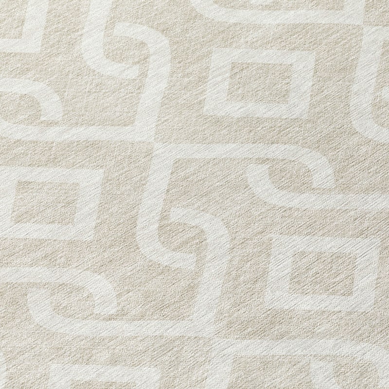 Machine Washable Indoor/ Outdoor Chantille Trellis Scroll Rug
