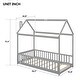 preview thumbnail 30 of 37, Kids and Baby Twin Size House Bed Platform Bed with Guardrails and Slats