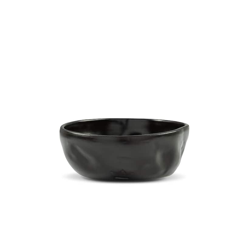 Set of 2 Dented Bowl Lg Black Matt - Black Matt