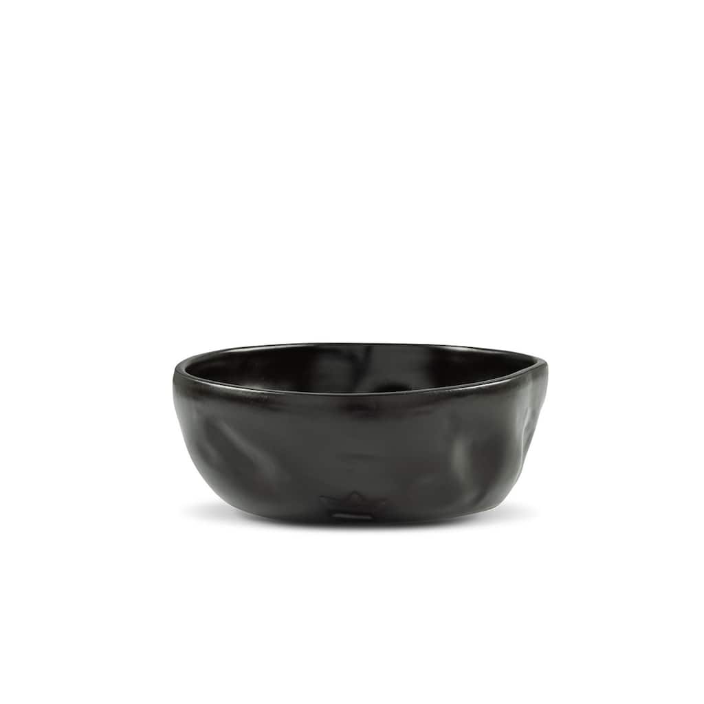 Set of 2 Dented Bowl Lg Black Matt - Black Matt