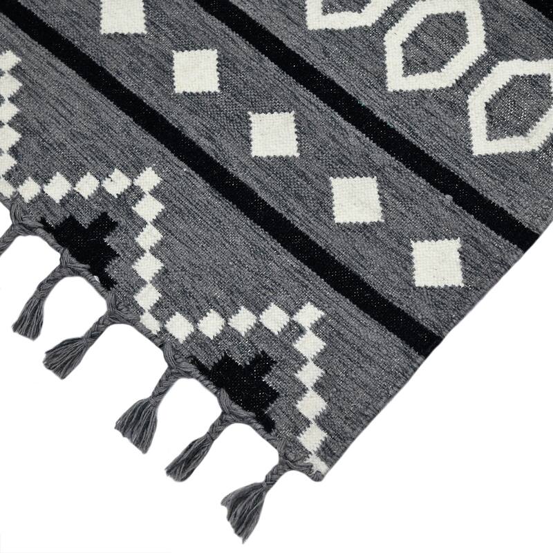 The Curated Nomad Southwestern Gray Flatweave Area Rug