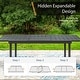 preview thumbnail 4 of 5, MAISON ARTS Expandable Outdoor Dining Table, Adjustable Metal Patio Garden Table for 6-8 Person, Black