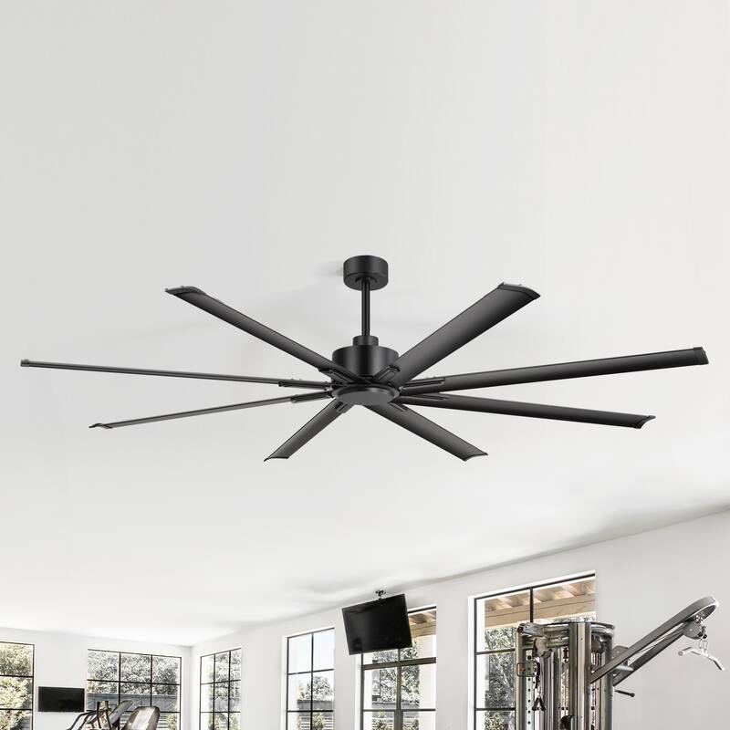 Large 72"/84"/96"/120" Black Ceiling Fan with Remote without Light-6/8 Aluminum Blades