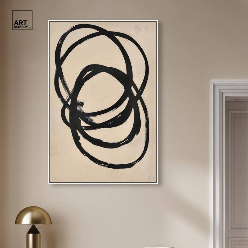 Beige Black II Canvas by Art Remedy